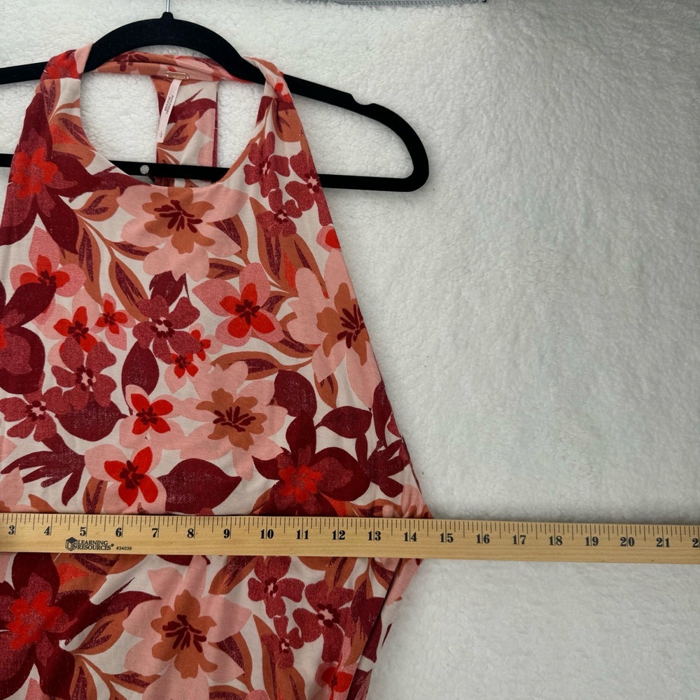 Free People Mimi Tropical Floral Dress High Slit Open Back Maxi Large - Picture 6 of 16